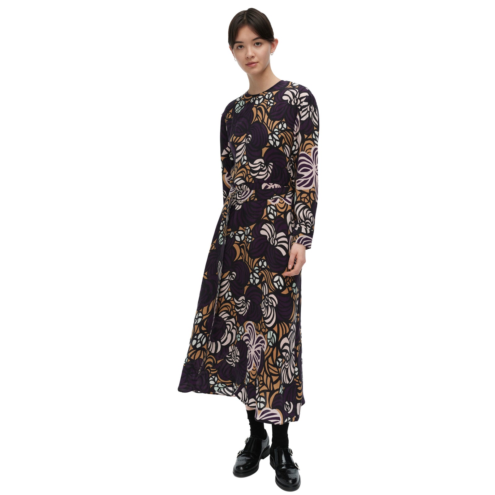 Marimekko Combu Torstai Cupro Dress, Violet, Brown & Pink Eleish Van Breems Home