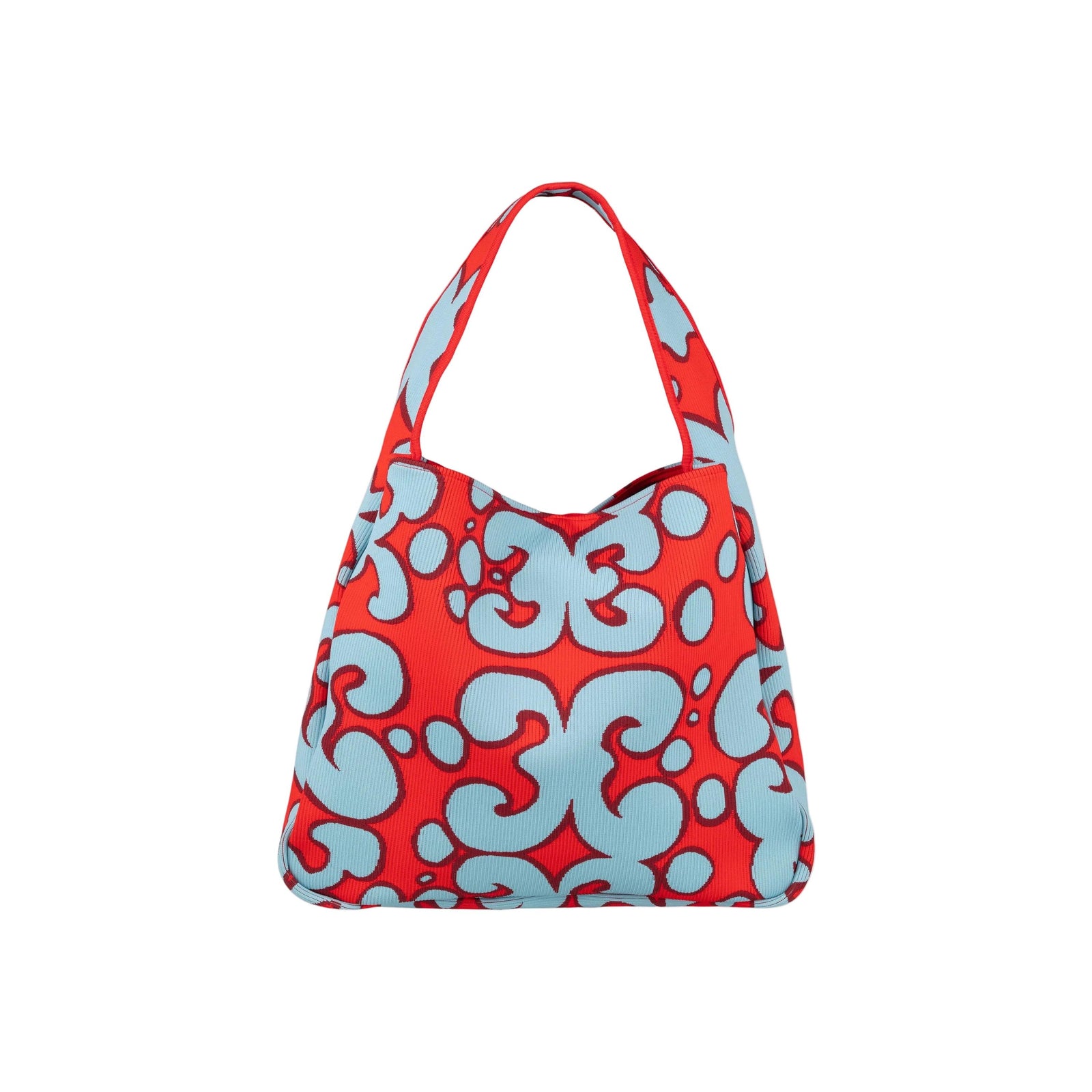 Marimekko Knitted Bag Large Keidas Shoulder Bag Blue and Red Eleish Van Breems Home