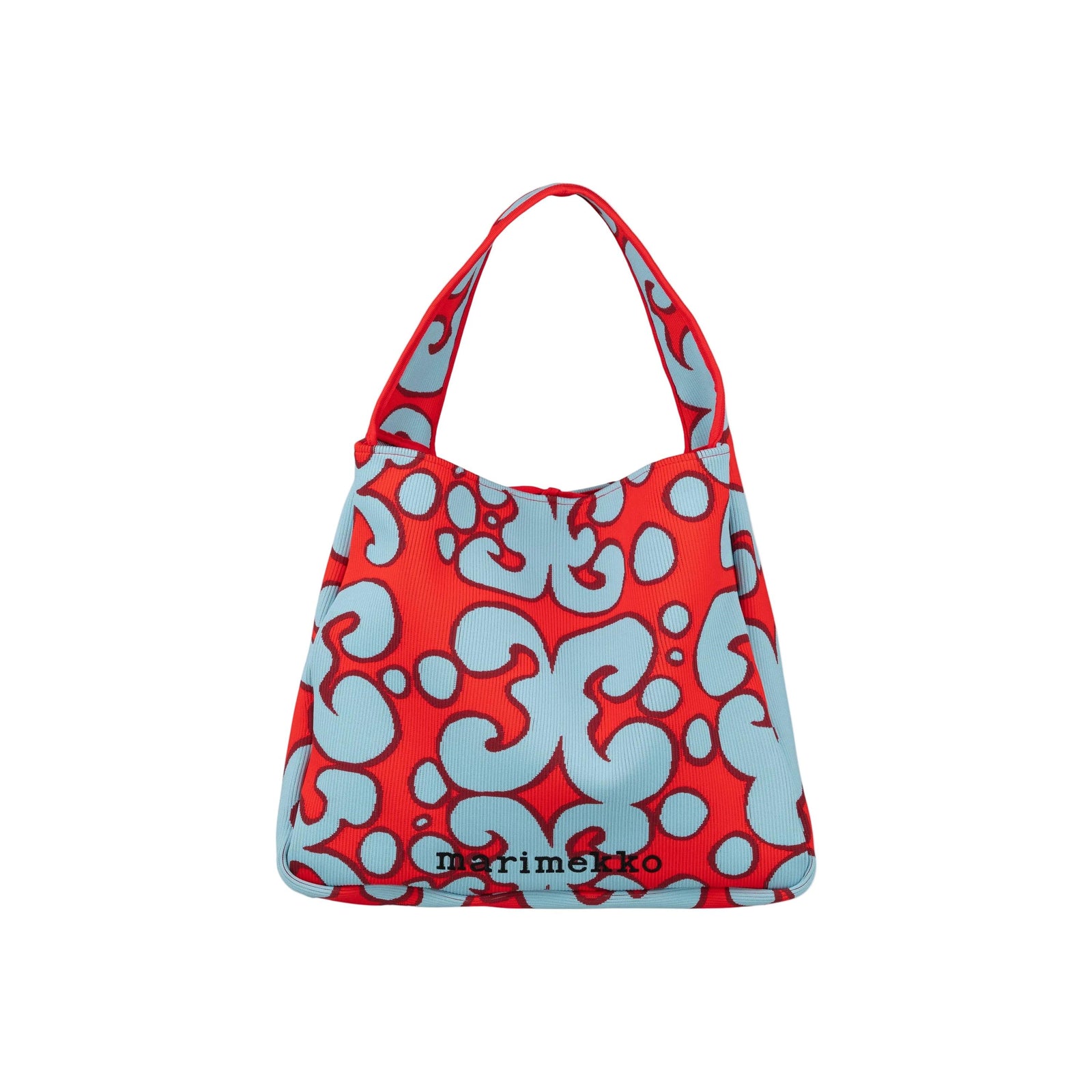Marimekko Knitted Bag Large Keidas Shoulder Bag Blue and Red Eleish Van Breems Home