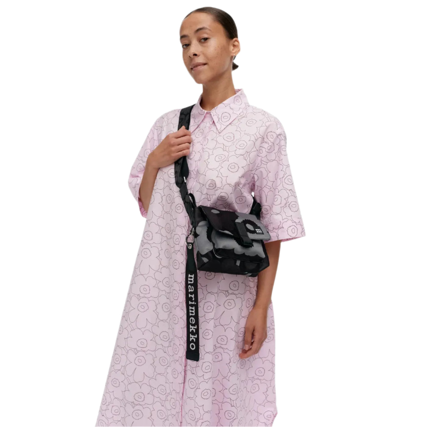 Marimekko Mini Messenger Unikko Shoulderbag, Grey/Black Eleish Van Breems Home