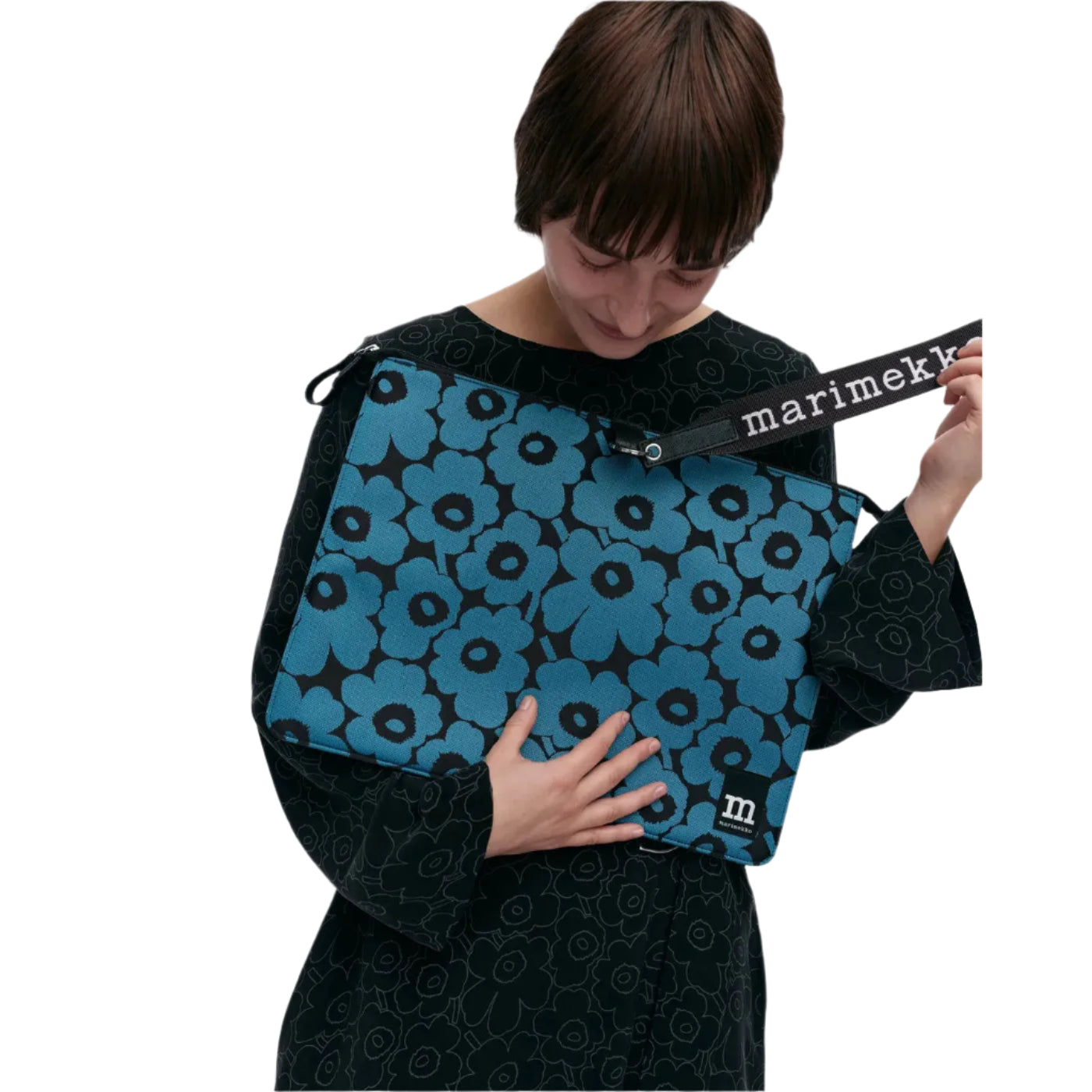 Marimekko Sleeve 15" Unikko Laptop Sleeve, Blue/Black Eleish Van Breems Home