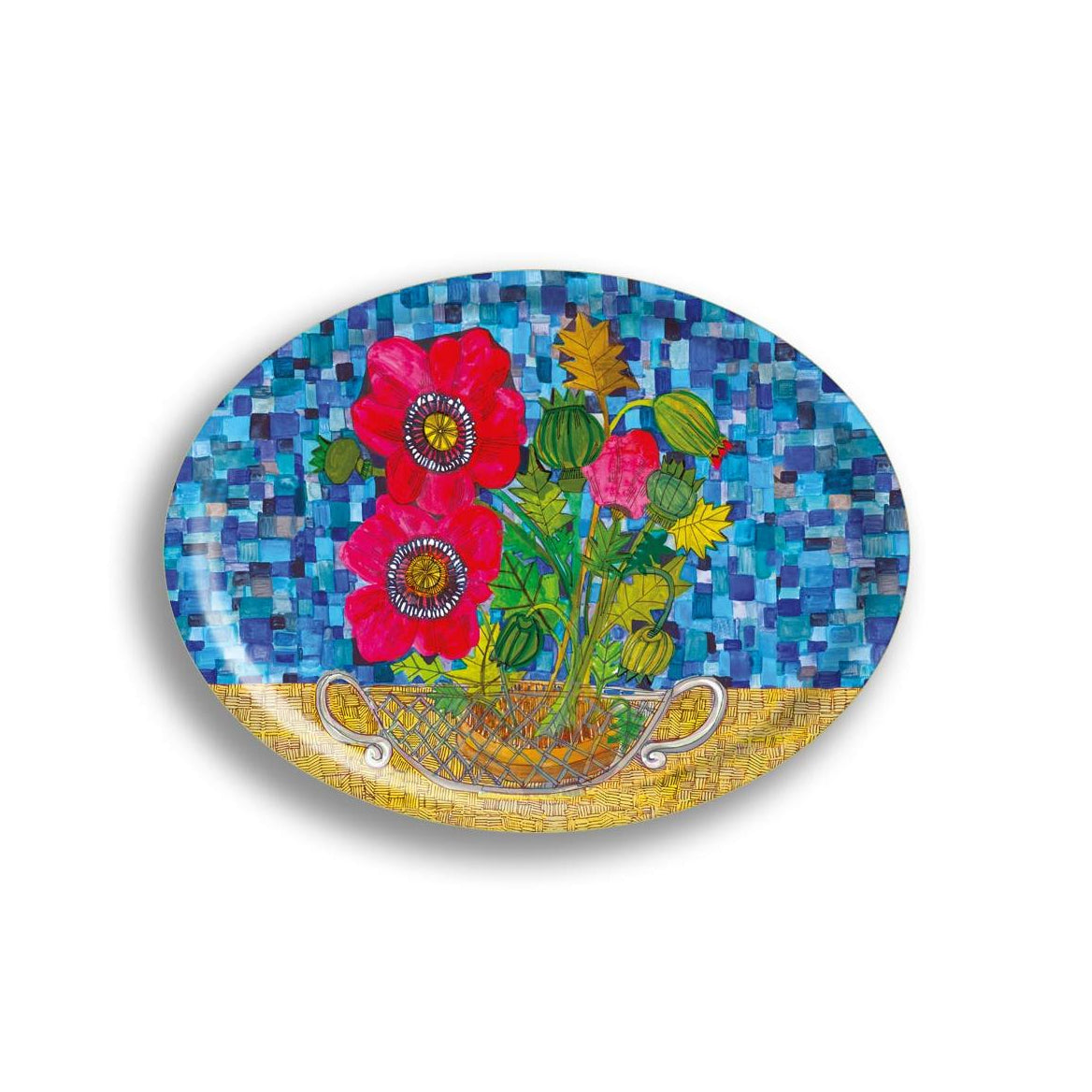 Poppies Oval Tray Eleish Van Breems Home