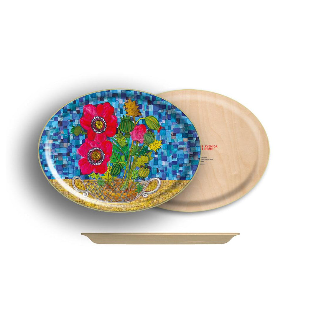 Poppies Oval Tray Eleish Van Breems Home
