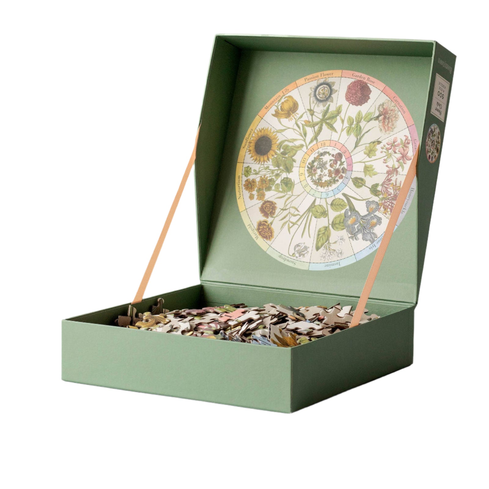 Roomytown Inc - 500-Piece Round Jigsaw Puzzle - Flower Clock Eleish Van Breems Home