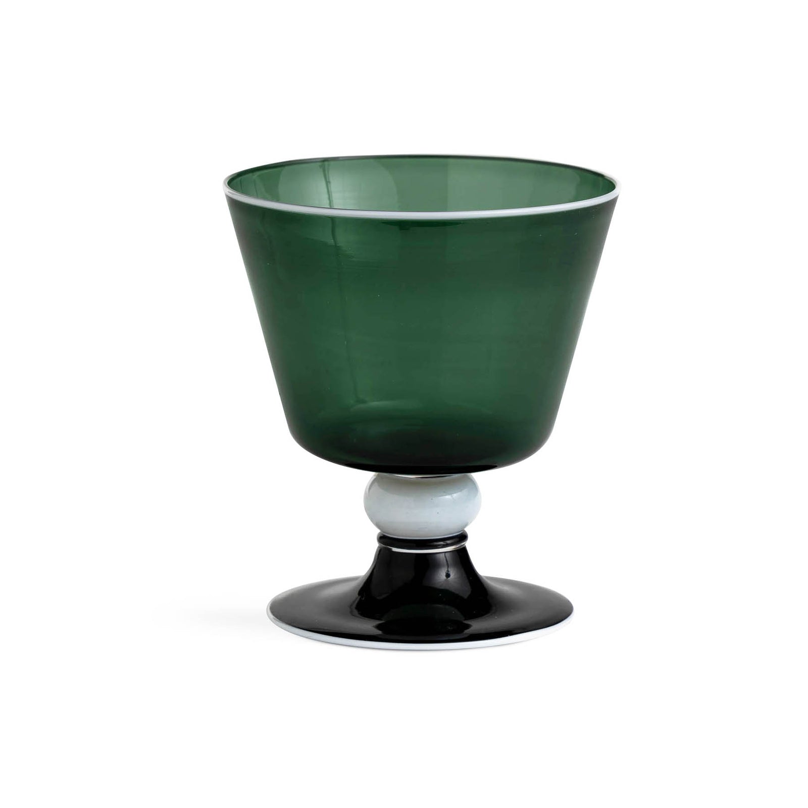 Elegante Water Glass Forest Green With White Rim Eleish Van Breems Home