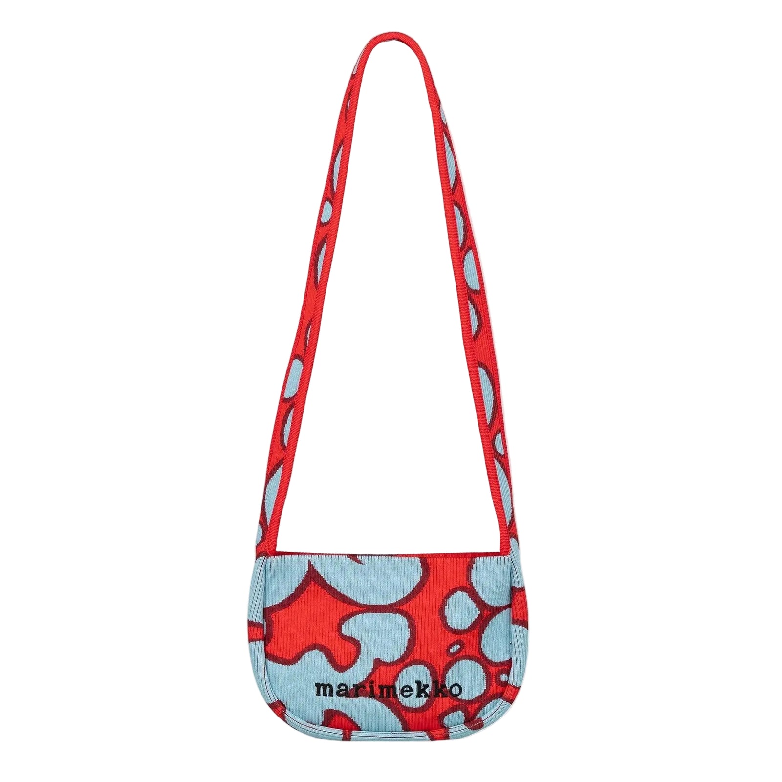 Marimekko Knitted Crossbody Keidas Shoulder Bag Blue and Red Eleish Van Breems Home