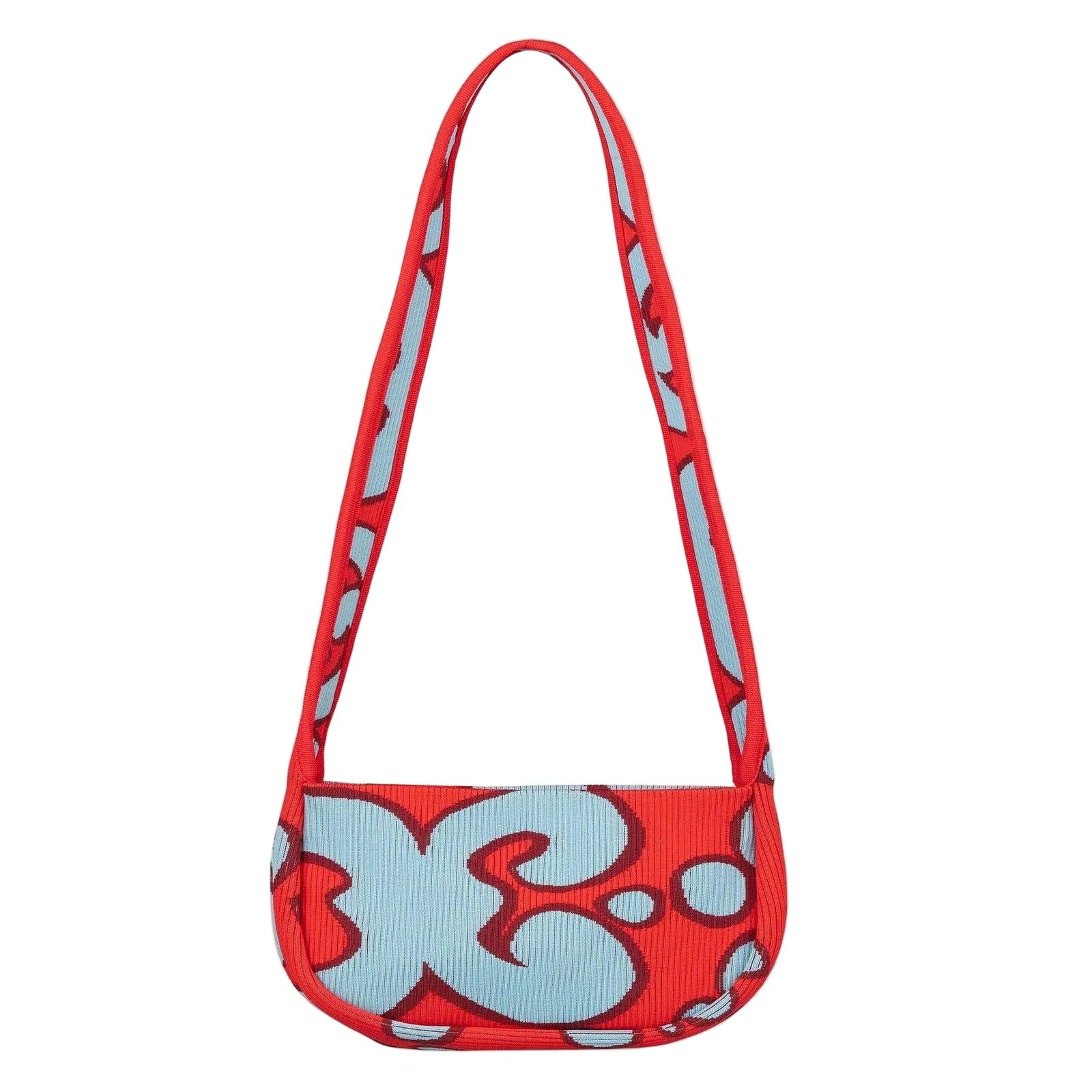 Marimekko Knitted Crossbody Keidas Shoulder Bag Blue and Red Eleish Van Breems Home