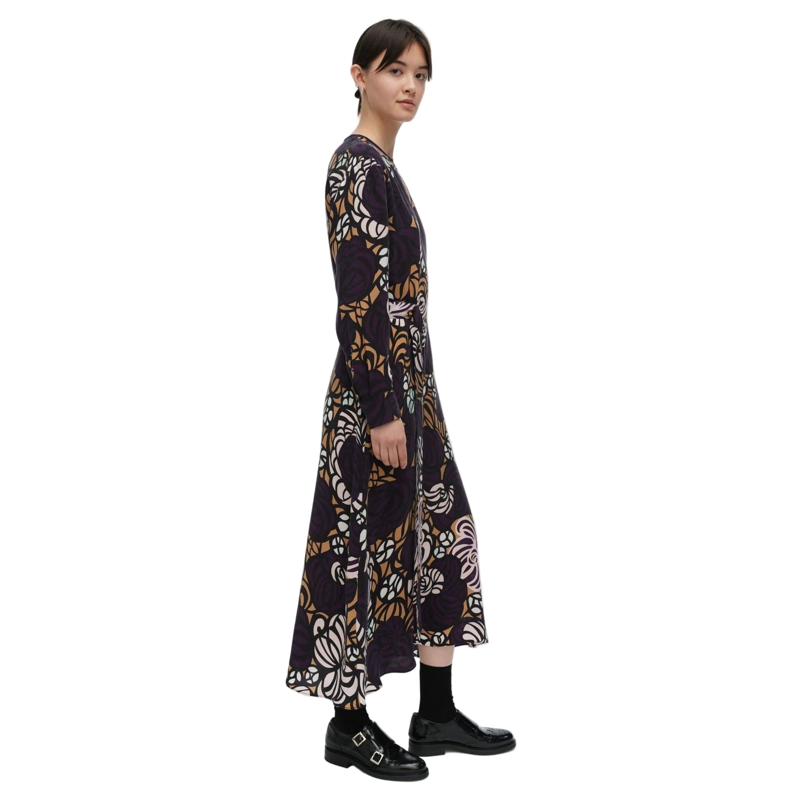 Marimekko Combu Torstai Cupro Dress, Violet, Brown & Pink Eleish Van Breems Home