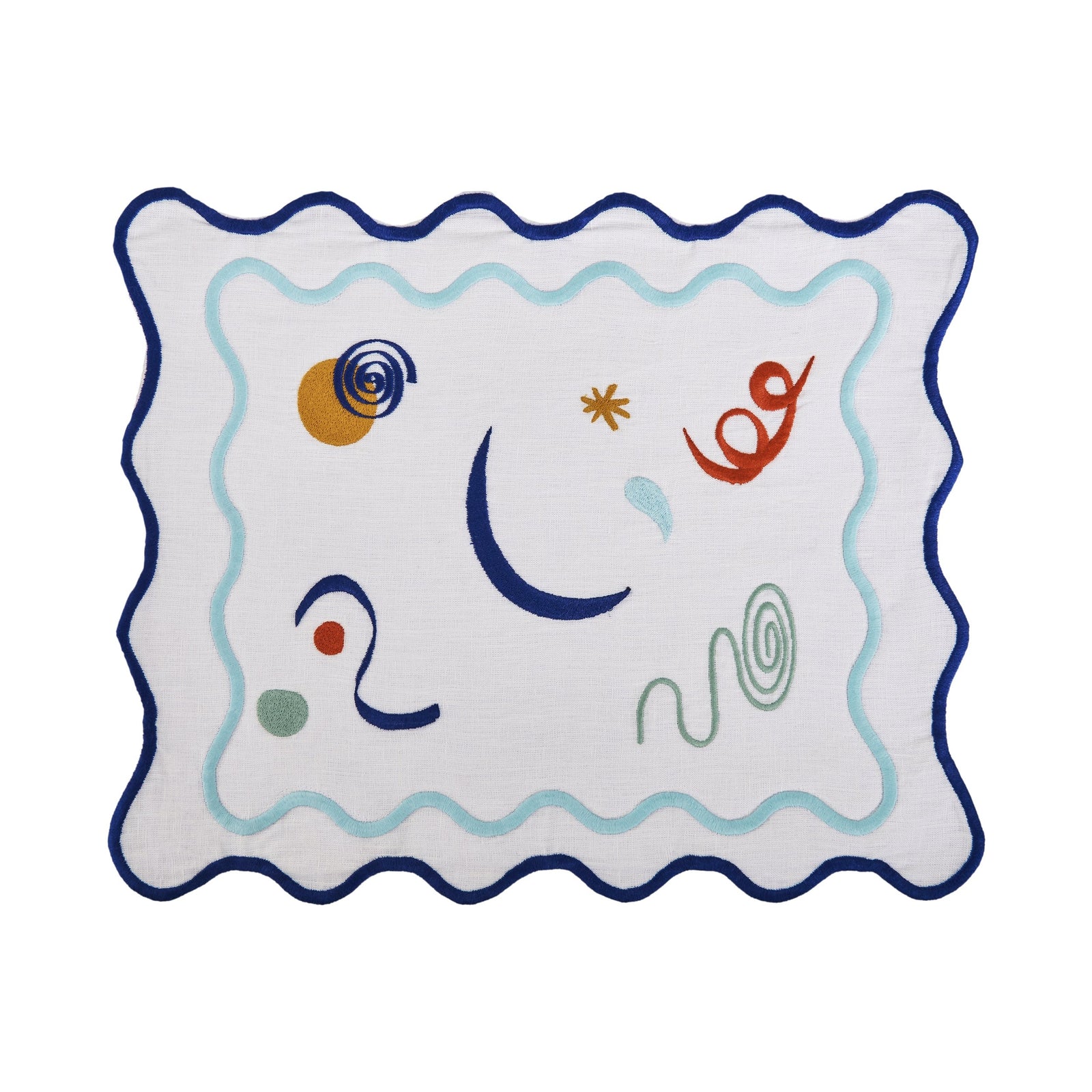 Celestial Embroidered Linen Placemats Set of 4 Eleish Van Breems Home