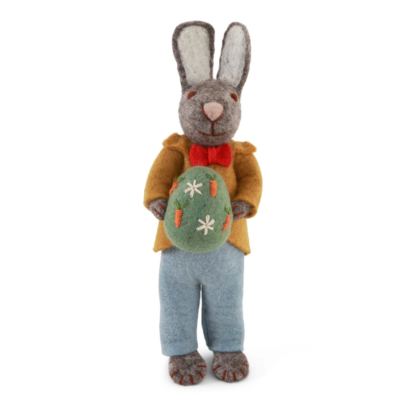 Medium Grey Boy Bunny w/ Jacket & egg Eleish Van Breems Home