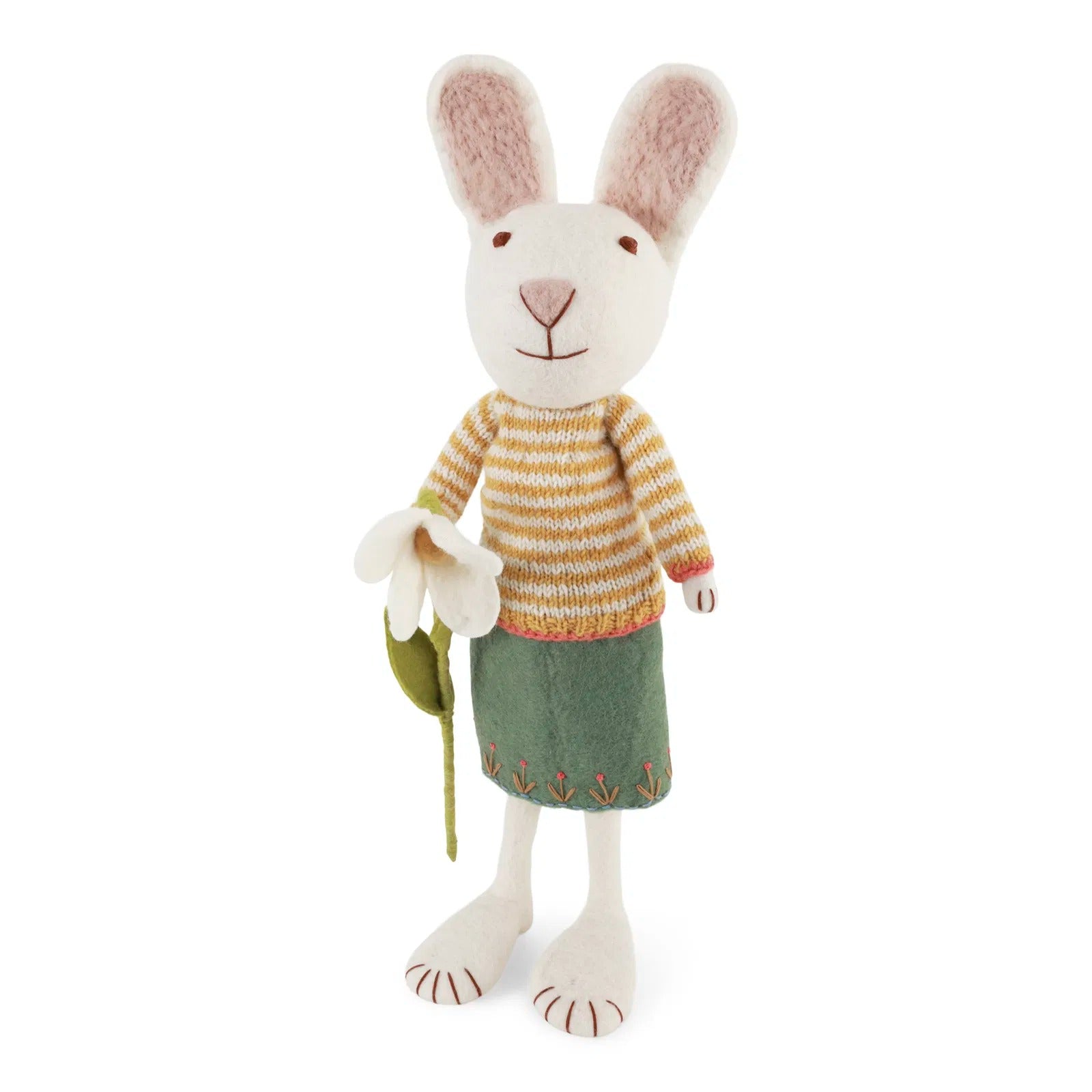 X-Large White Girl Bunny w/ Skirt & Snowdrop Eleish Van Breems Home