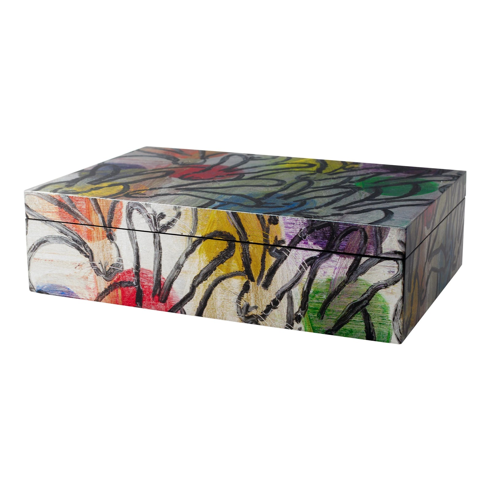 Hunt Slonem Bunnies and Orbs Lacquer Box Eleish Van Breems Home