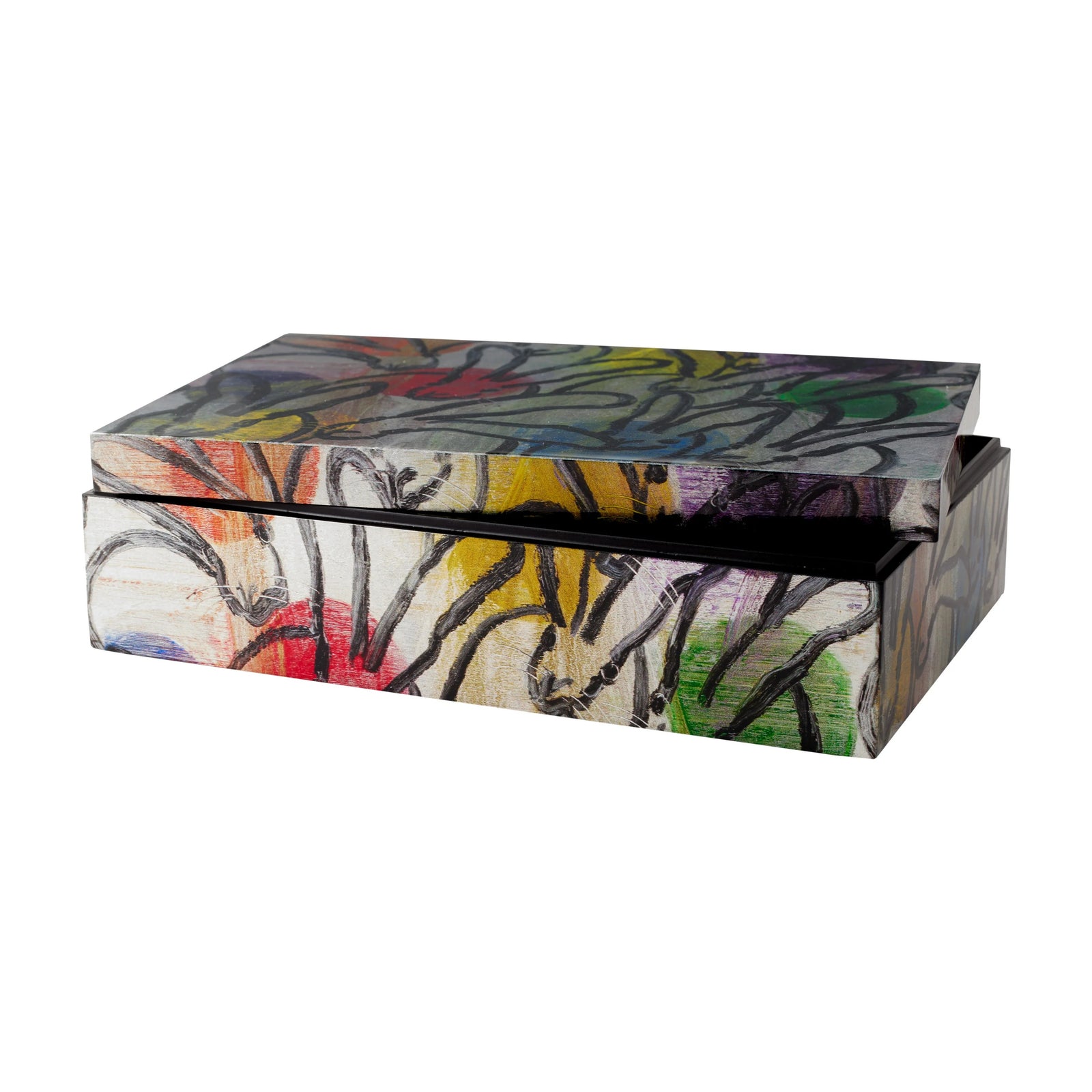 Hunt Slonem Bunnies and Orbs Lacquer Box Eleish Van Breems Home