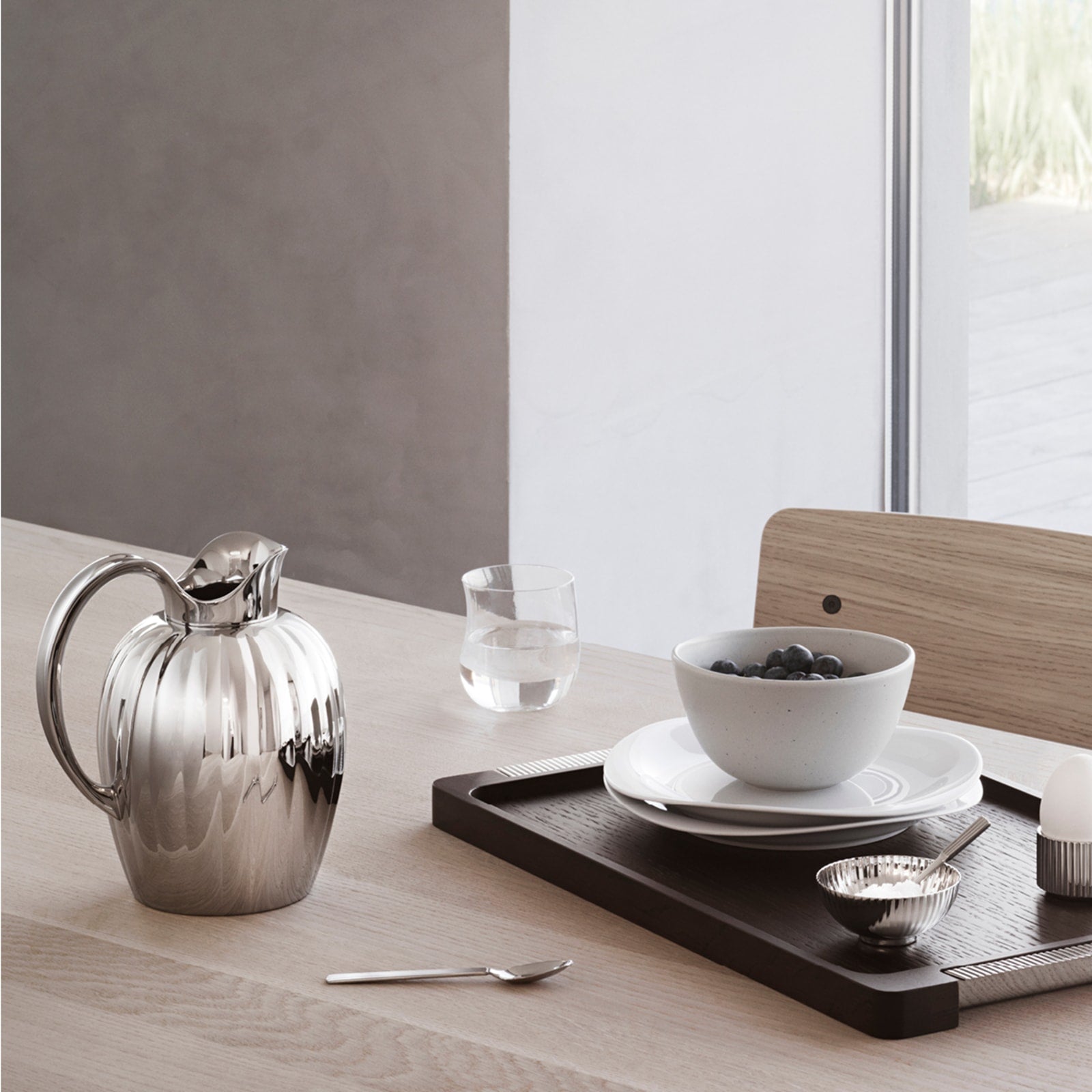 Georg Jensen Bernadotte Oak And Stainless Steel Tray Eleish Van Breems Home