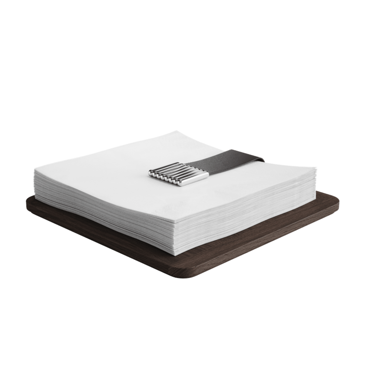 Georg Jensen Bernadotte Stainless Steel and Smoked Oak Napkin Holder Eleish Van Breems Home