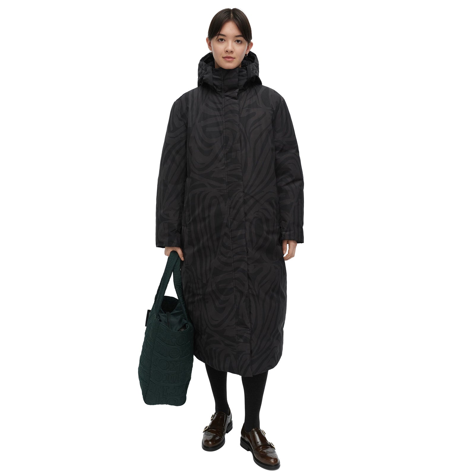 Marimekko Taiottu Jokuraita Down Coat, Dark Gray Eleish Van Breems Home