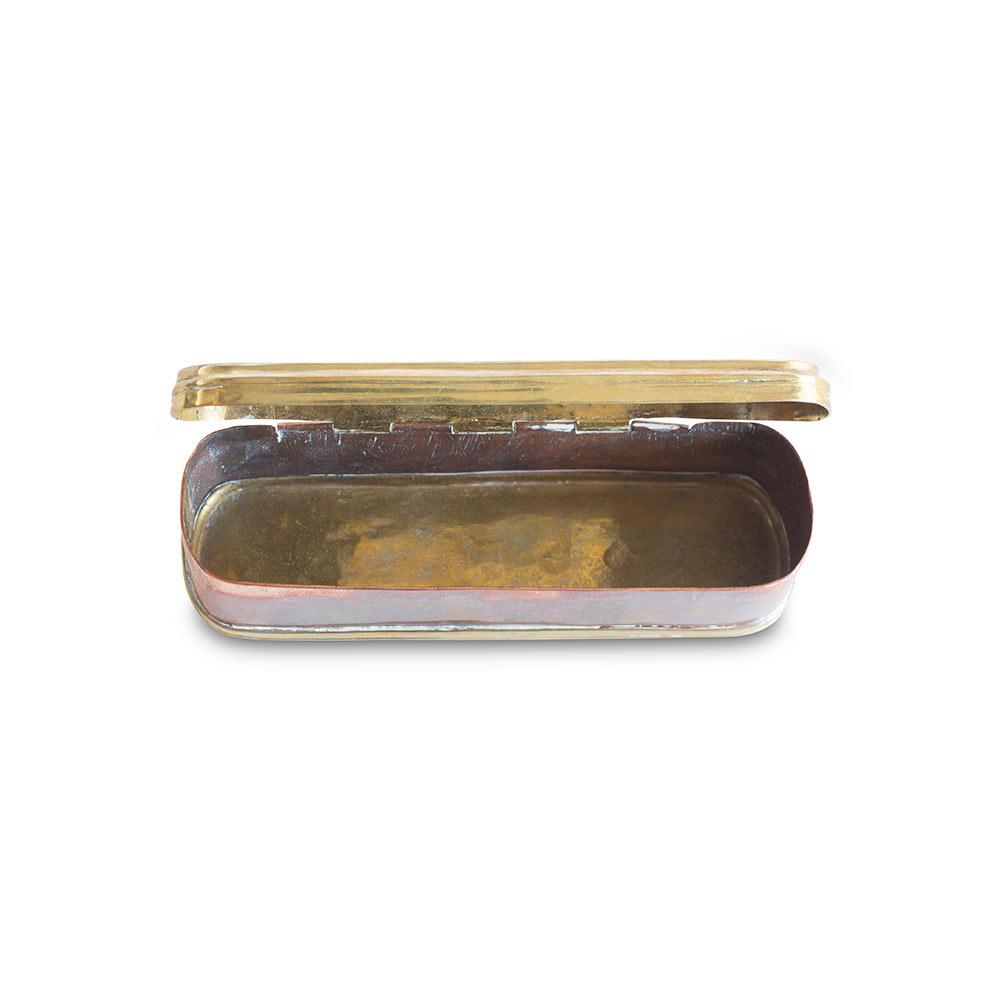 19th c Swedish brass Perpetual Calendar Tobacco Box Eleish Van Breems Home
