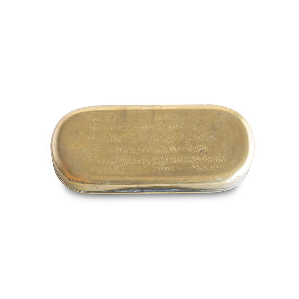 19th c Swedish brass Perpetual Calendar Tobacco Box Eleish Van Breems Home