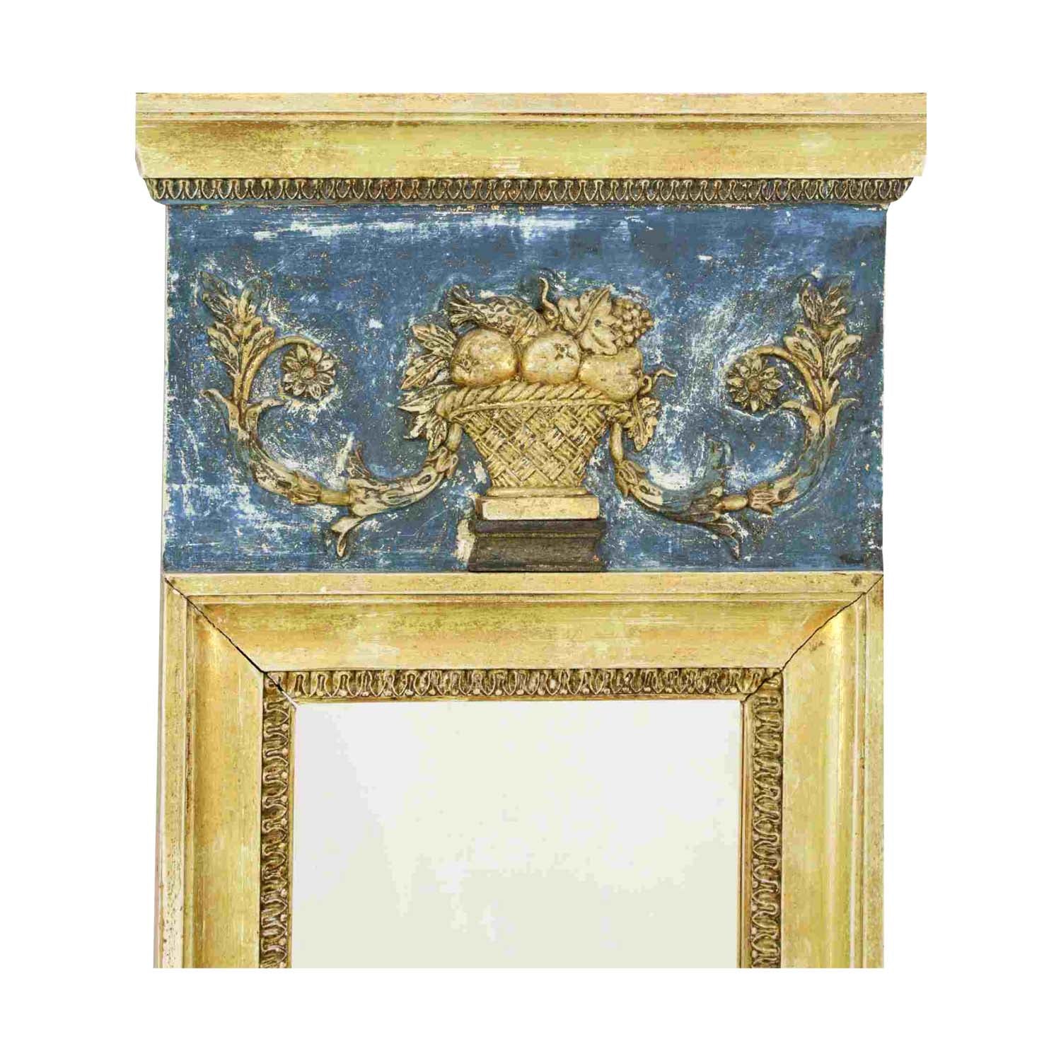 Swedish Neoclassical Mirror with Fruit Basket, circa 1830 Eleish Van Breems Home