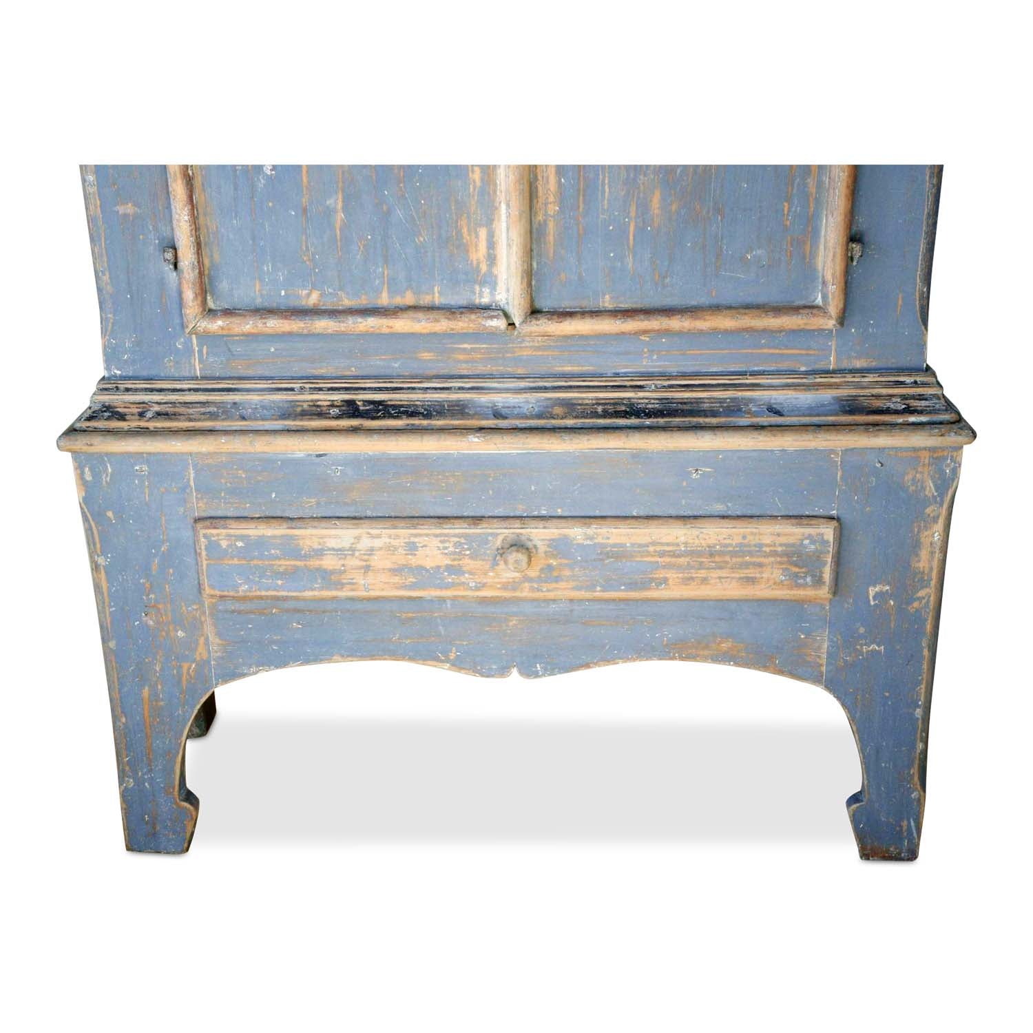 Swedish Gustavian Blue Painted "Allmoge" Dome Topped Cupboard Eleish Van Breems Home