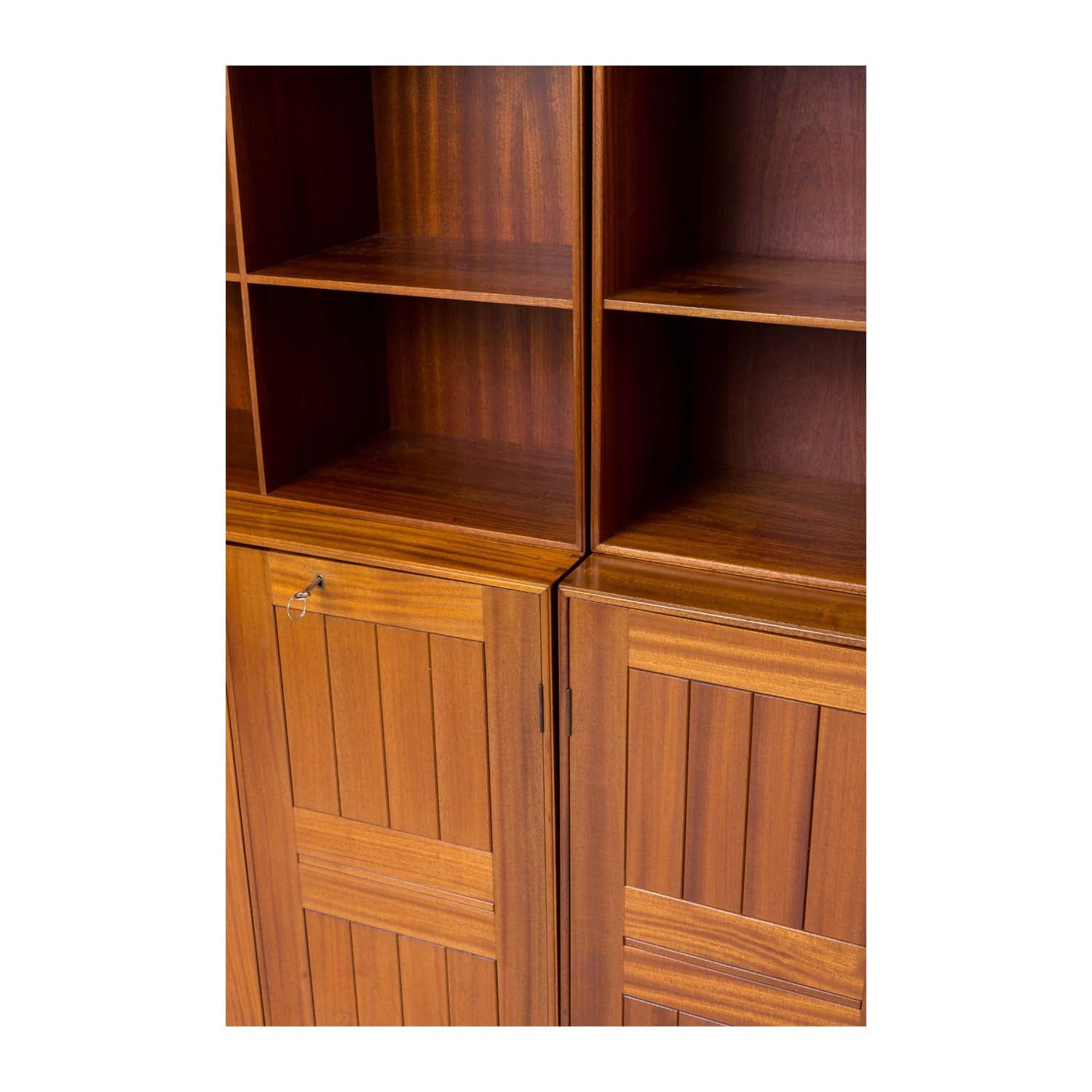 Danish Cuban Mahogany Two Door Storage Cabinet with Bookcase Top Eleish Van Breems Home