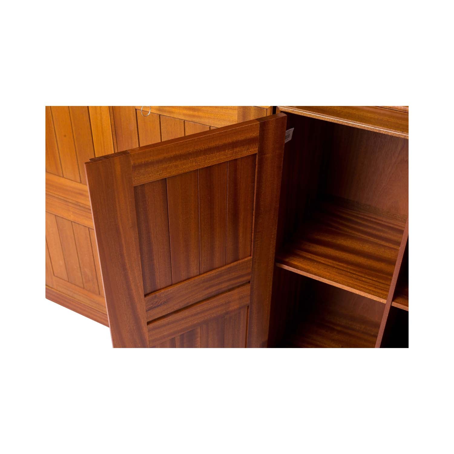 Danish Cuban Mahogany Two Door Storage Cabinet with Bookcase Top Eleish Van Breems Home