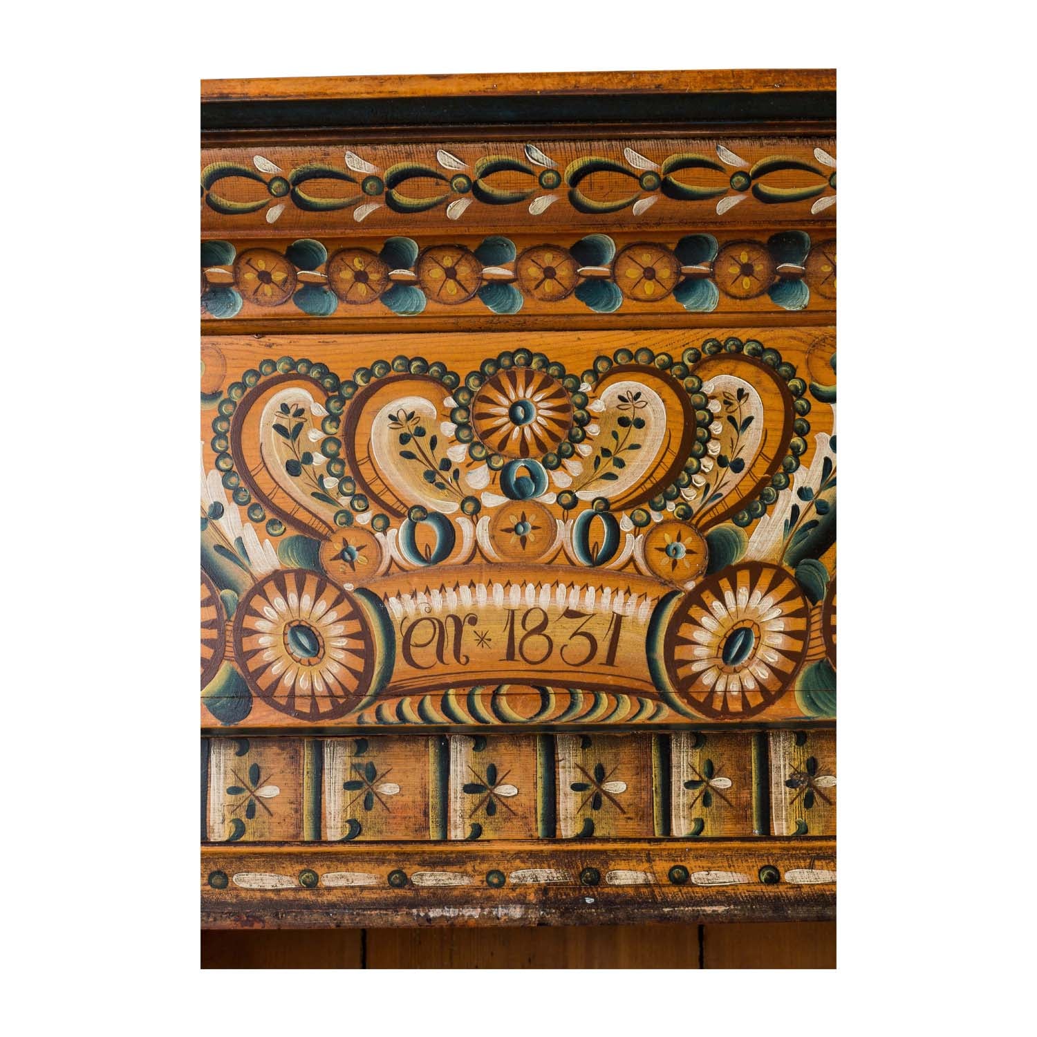 Swedish Dalarna Kurbits Painted Cupboard, dated 1831 Eleish Van Breems Home