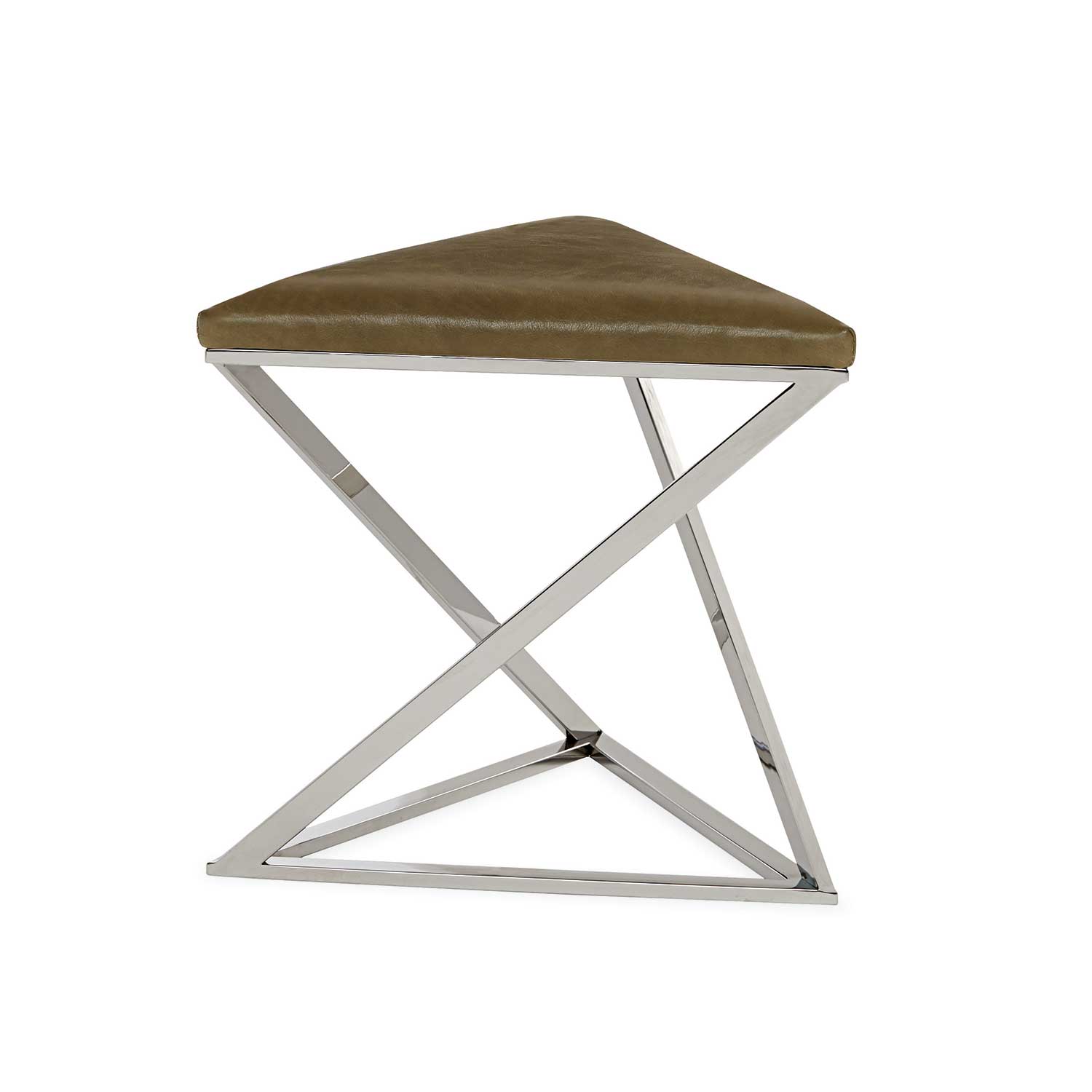 Triangular Leather Ottoman Eleish Van Breems Home