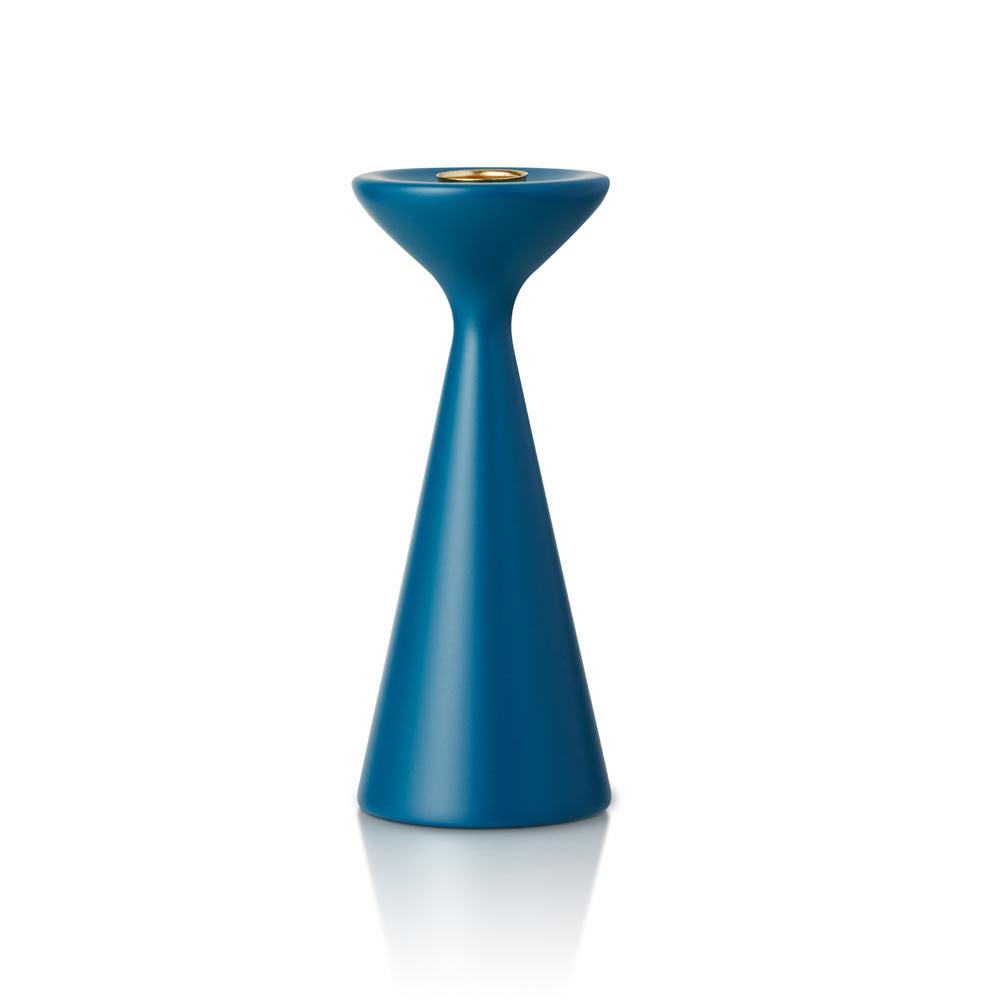 Inga Candlestick Medium Petrol Blue Eleish Van Breems Home