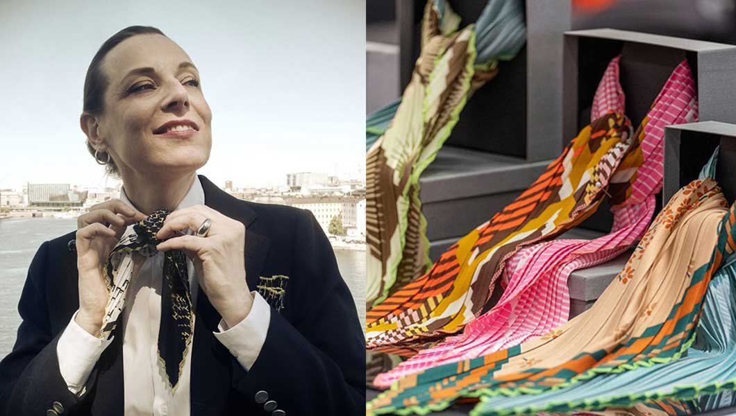 Pleated Handbags and Scarves
