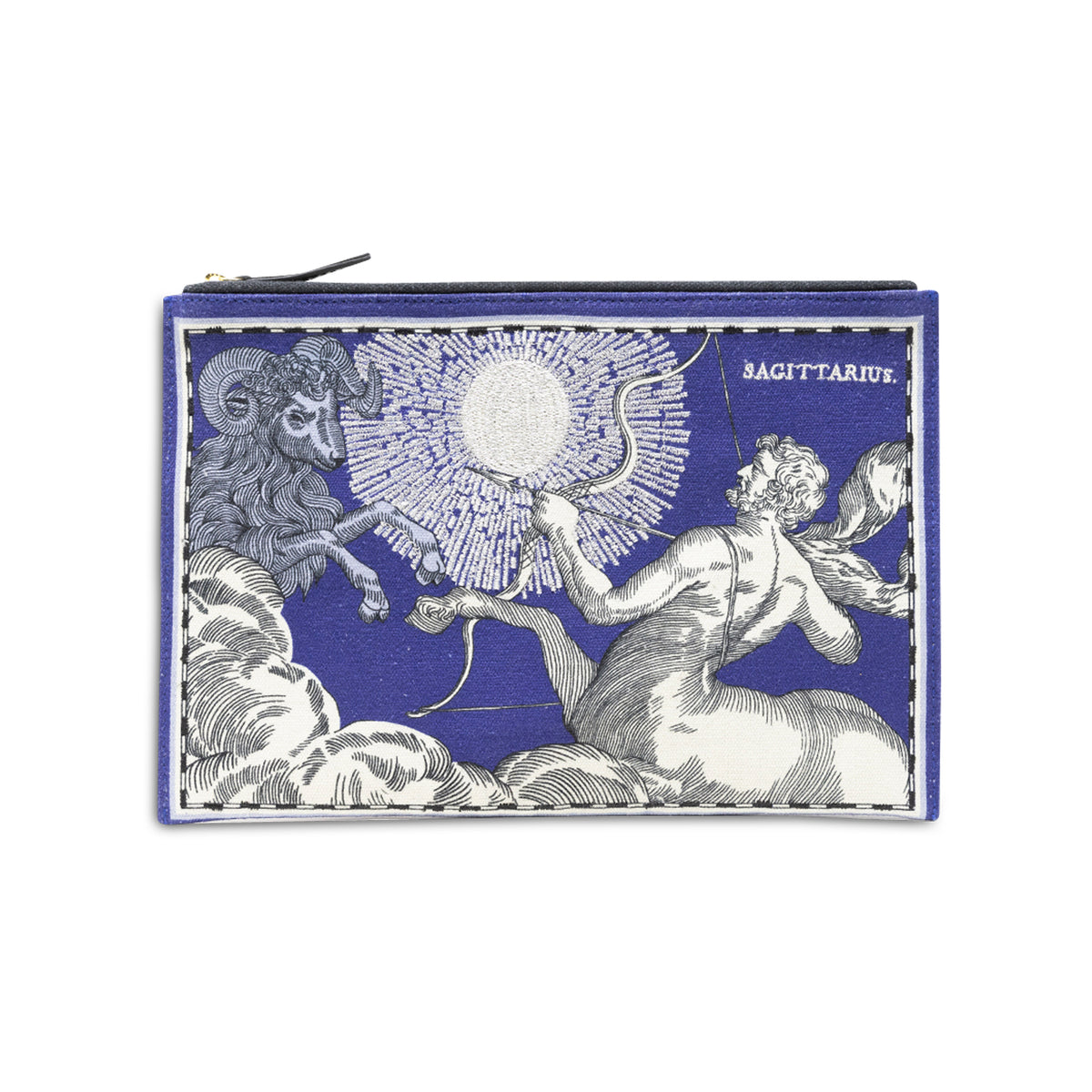 Embroidered Pouch, Astro Sagittarius In Blue #9 Eleish Van Breems Home