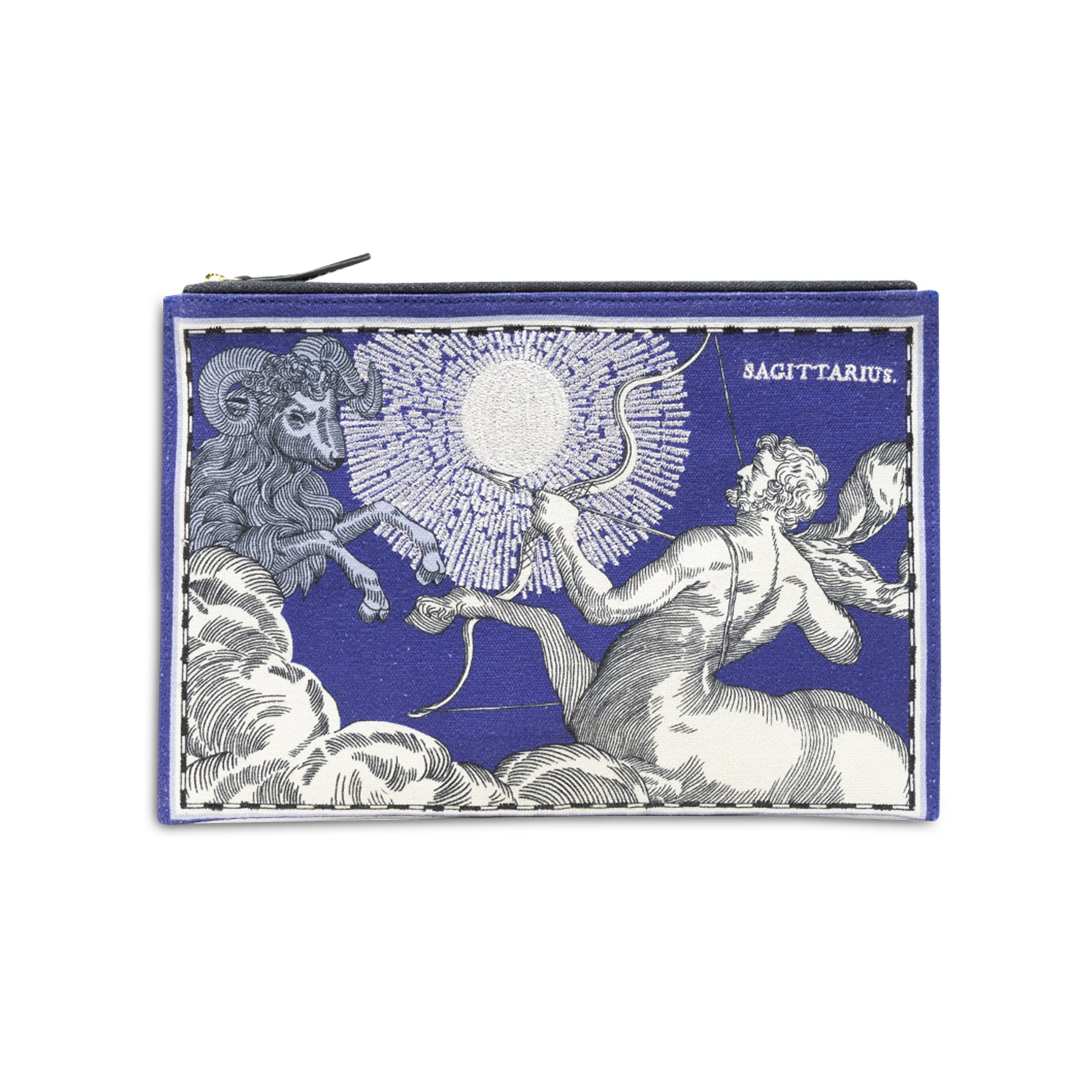 Embroidered Pouch, Astro Sagittarius In Blue #9 Eleish Van Breems Home