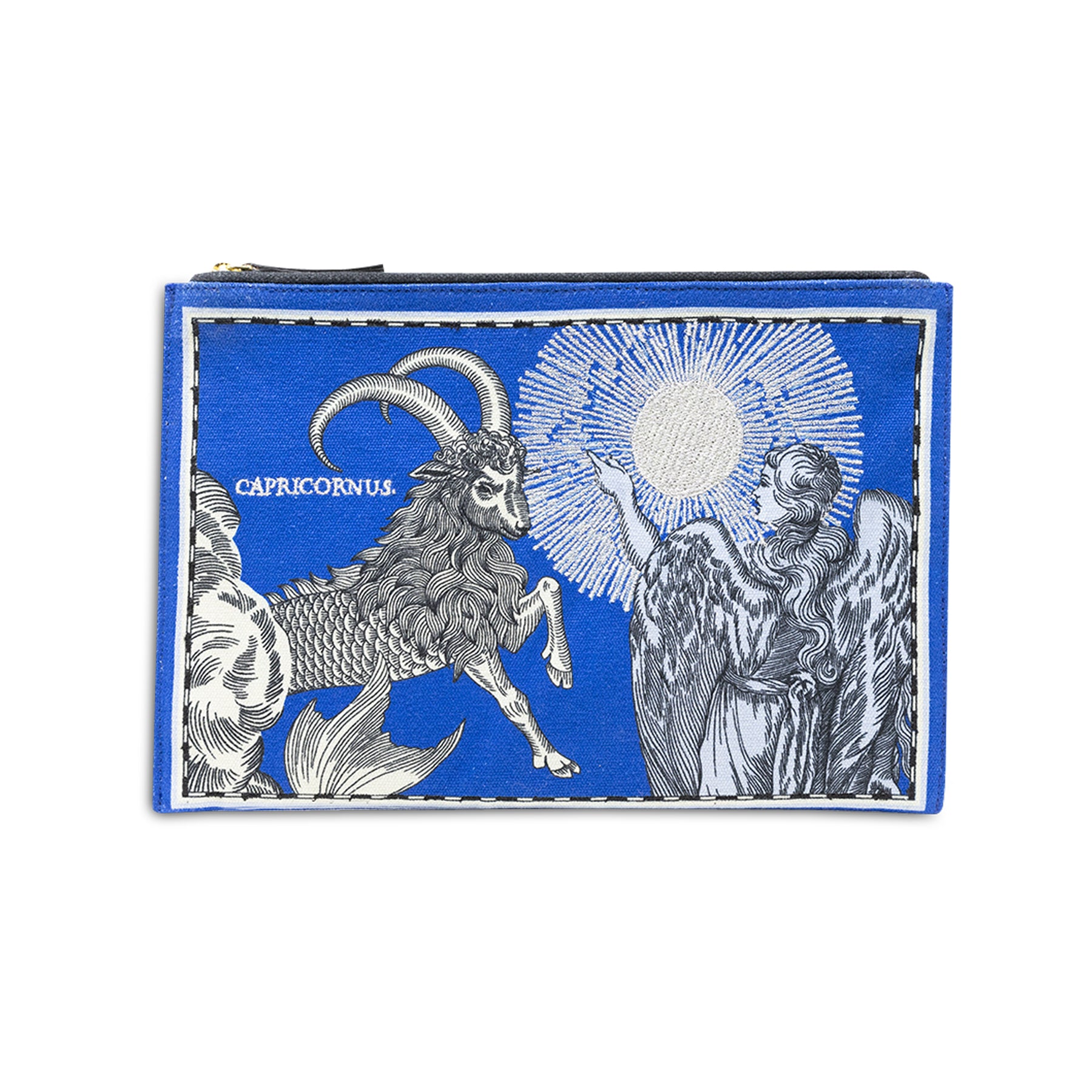 Embroidered Pouch, Astro Capricornus In Blue #4 Eleish Van Breems Home