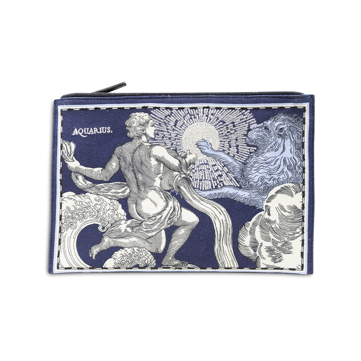 Embroidered Pouch, Astro Aquarius In Blue #1 Eleish Van Breems Home