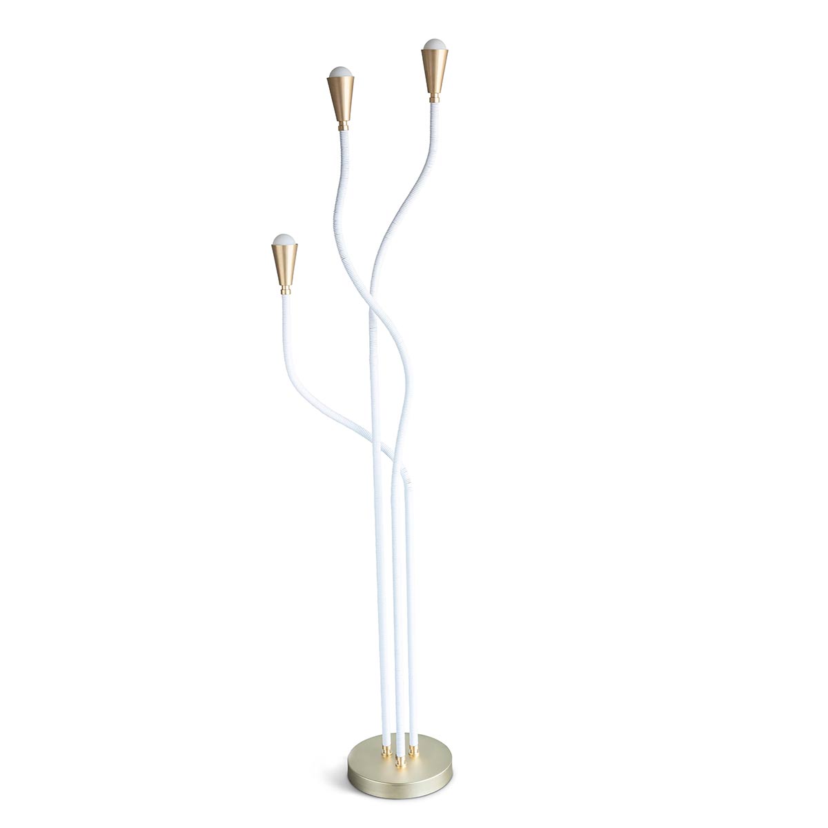 Trident Floor Lamp Brushed Brass Eleish Van Breems Home