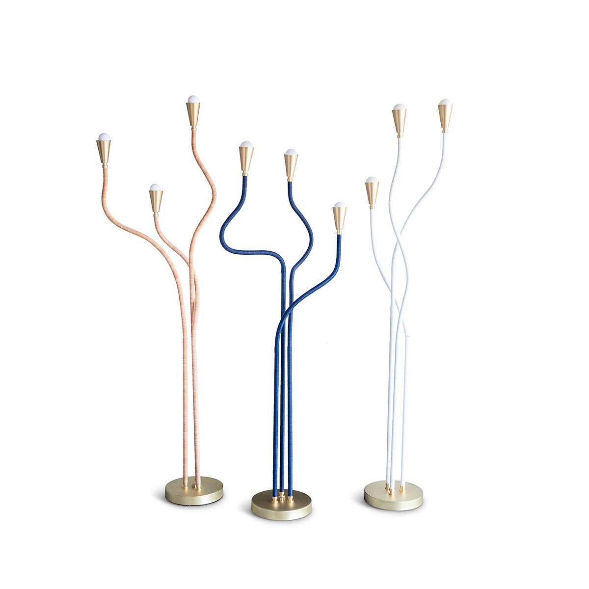 Trident Floor Lamp Brushed Brass Eleish Van Breems Home