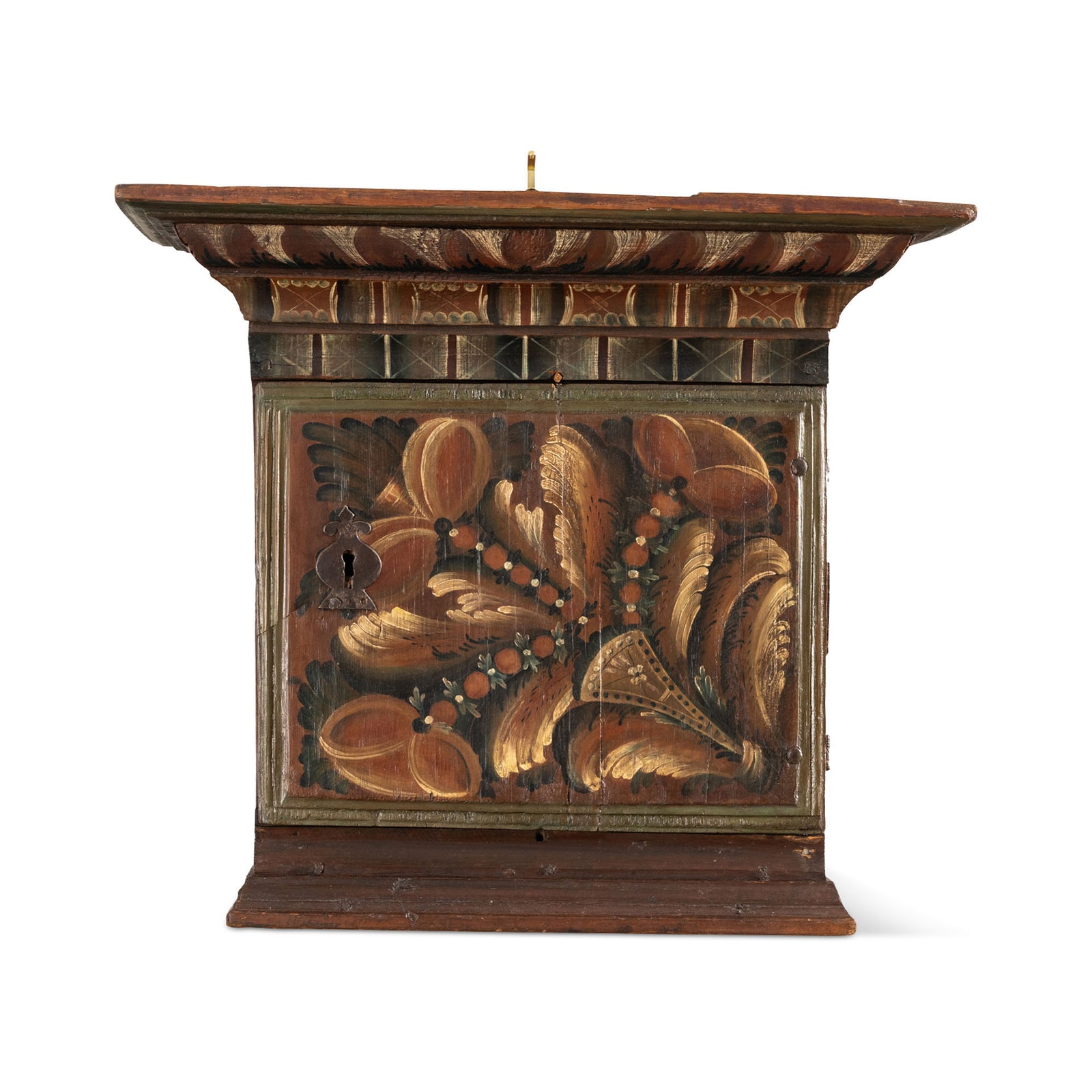 Swedish Dalarna Kurbits Hanging Cabinet, early 19th c. Eleish Van Breems Home