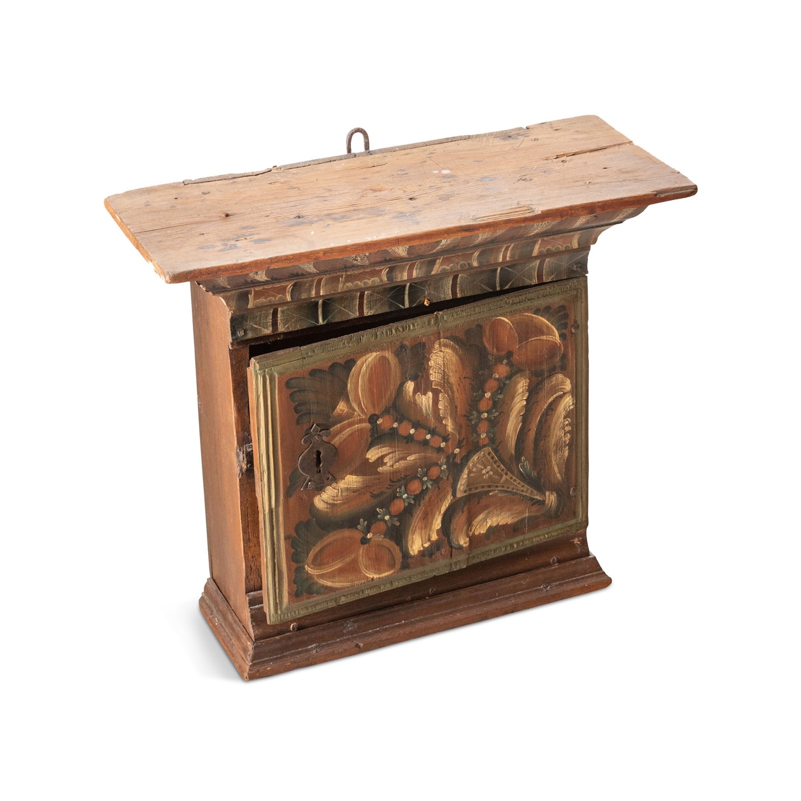 Swedish Dalarna Kurbits Hanging Cabinet, early 19th c. Eleish Van Breems Home