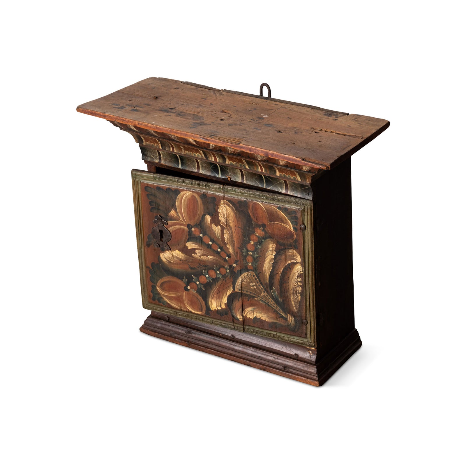 Swedish Dalarna Kurbits Hanging Cabinet, early 19th c. Eleish Van Breems Home