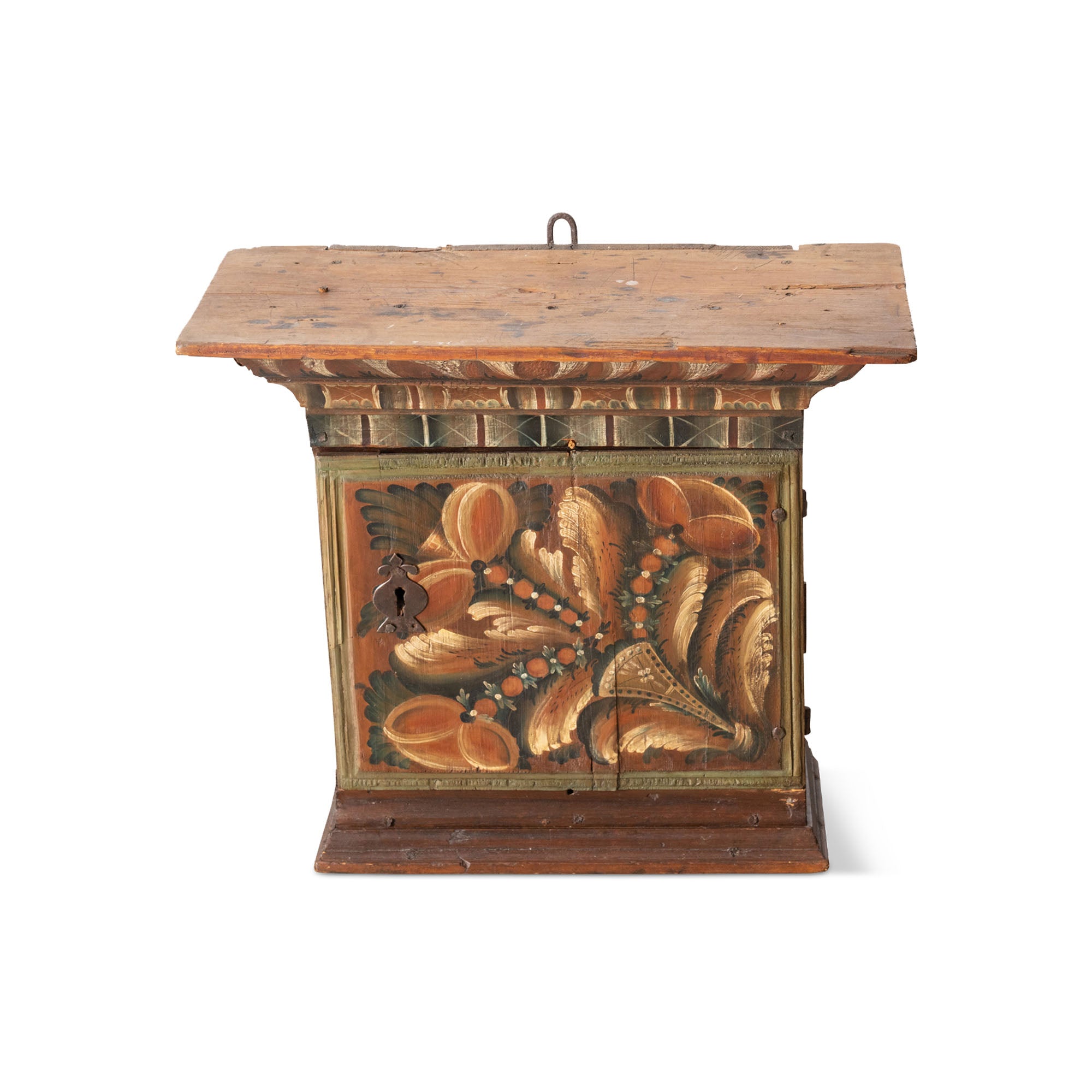 Swedish Dalarna Kurbits Hanging Cabinet, early 19th c. Eleish Van Breems Home