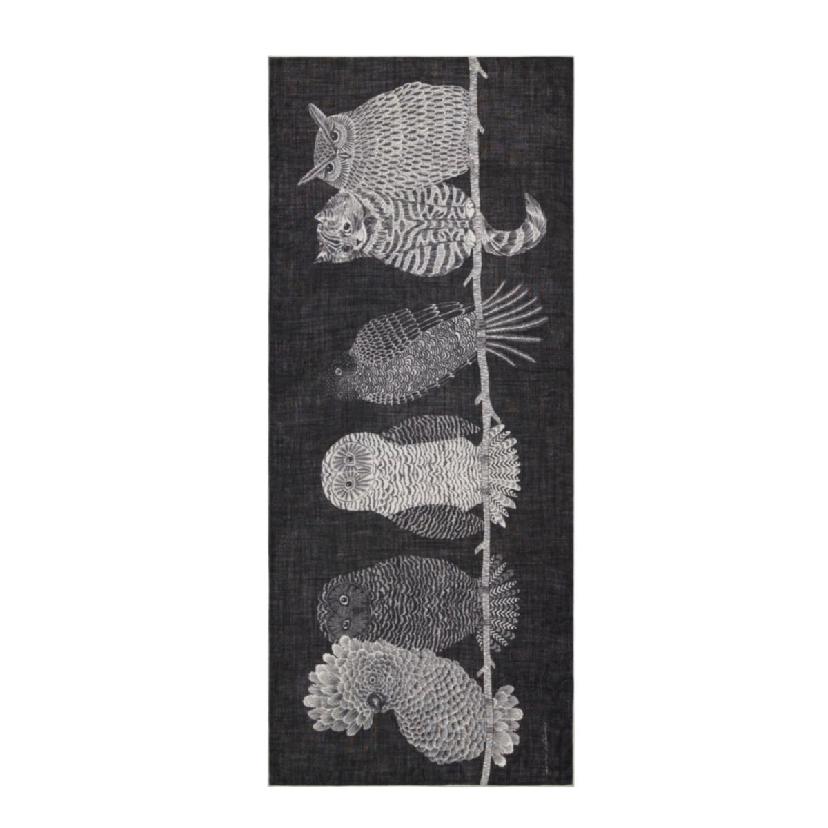 Chouette Scarf, Black &amp; Beige Eleish Van Breems Home