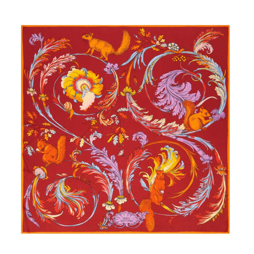 Inoui Editions Rococo Square Scarf, Red