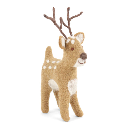 Cute Brown Deer Ornament , Large