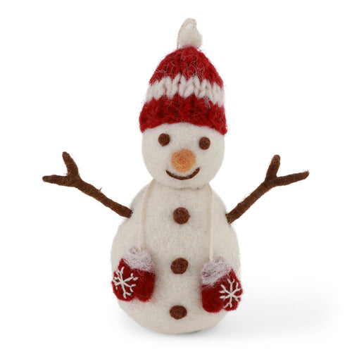 Snowman With Red Hat & Mittens