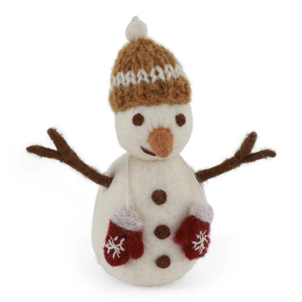 Snowman With Ochre Hat &amp; Mittens Eleish Van Breems Home