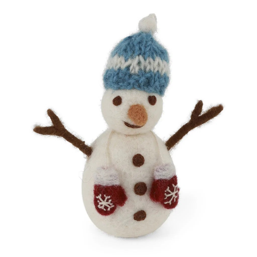 Snowman With Light Blue Hat &amp; Mittens Eleish Van Breems Home