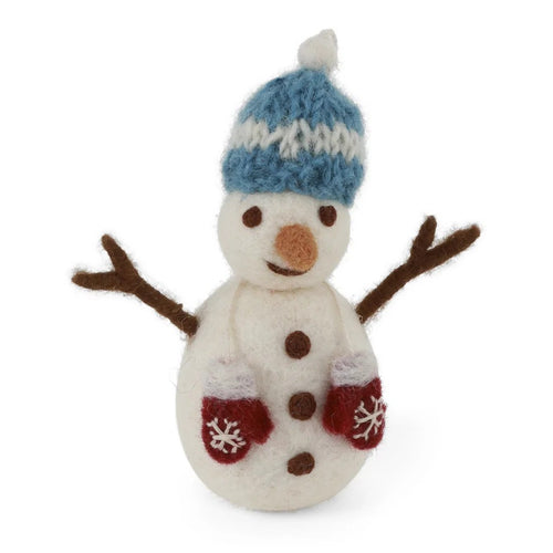 Snowman With Light Blue Hat & Mittens