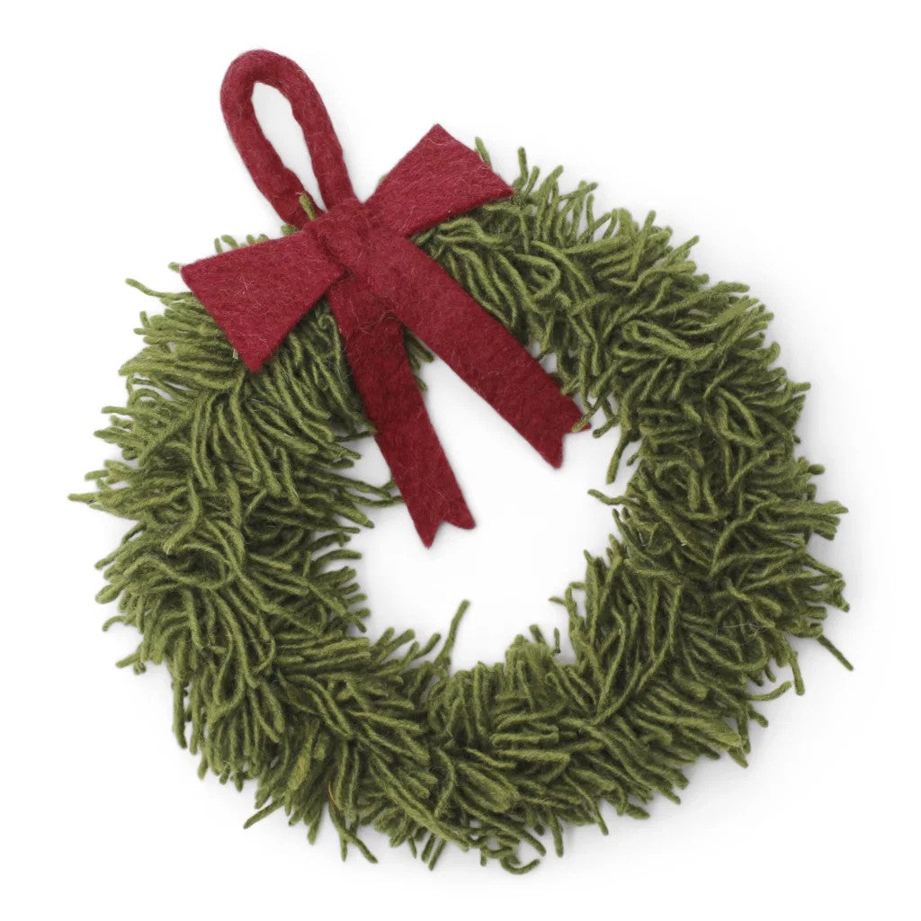 Small Wreath With Red Bow &amp; Hanger Eleish Van Breems Home