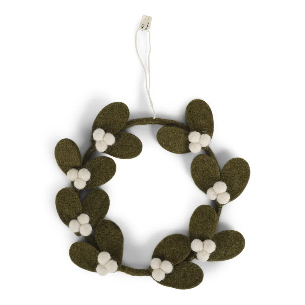 Small Dark Green Mistletoe Wreath With Hanger Eleish Van Breems Home