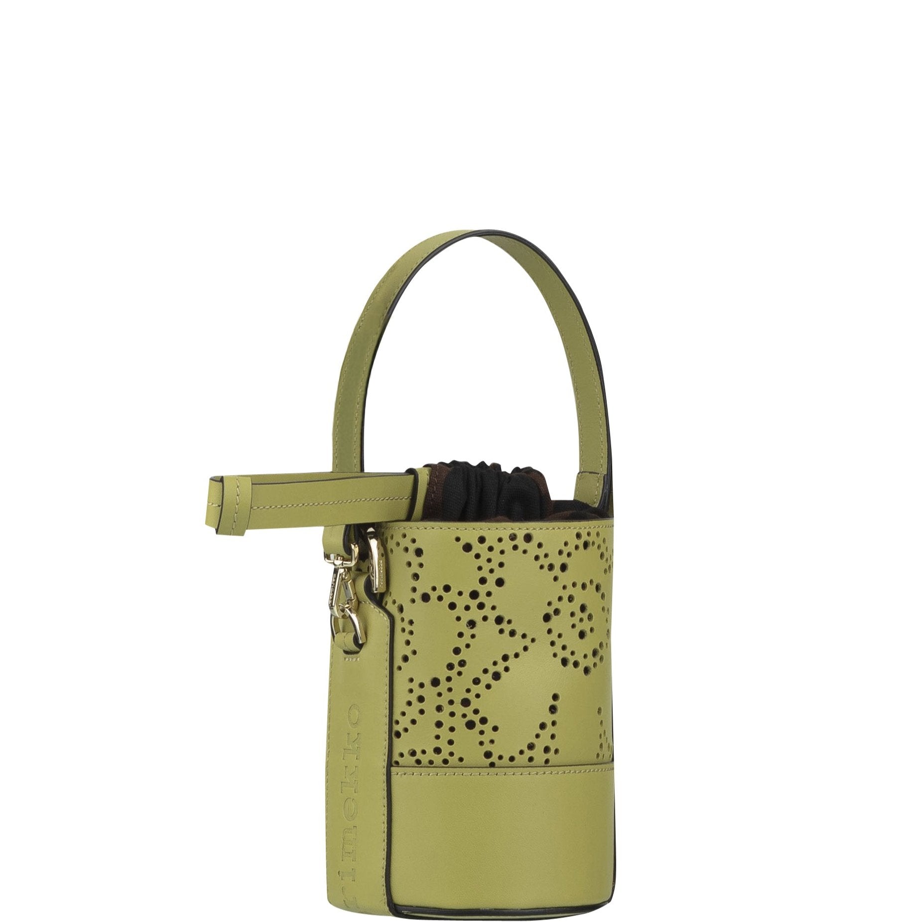 Marimekko Nano Bucket Unikko Leather Bag, Green - Eleish Van